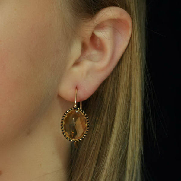 French Empire Creole earrings enamel paste stones
